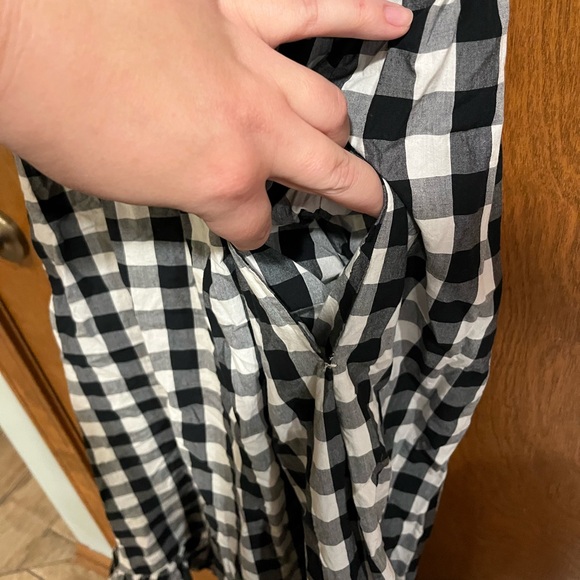 A NEW DAY black & white checked high neck midi dress with ruffle accent - Picture 5 of 7